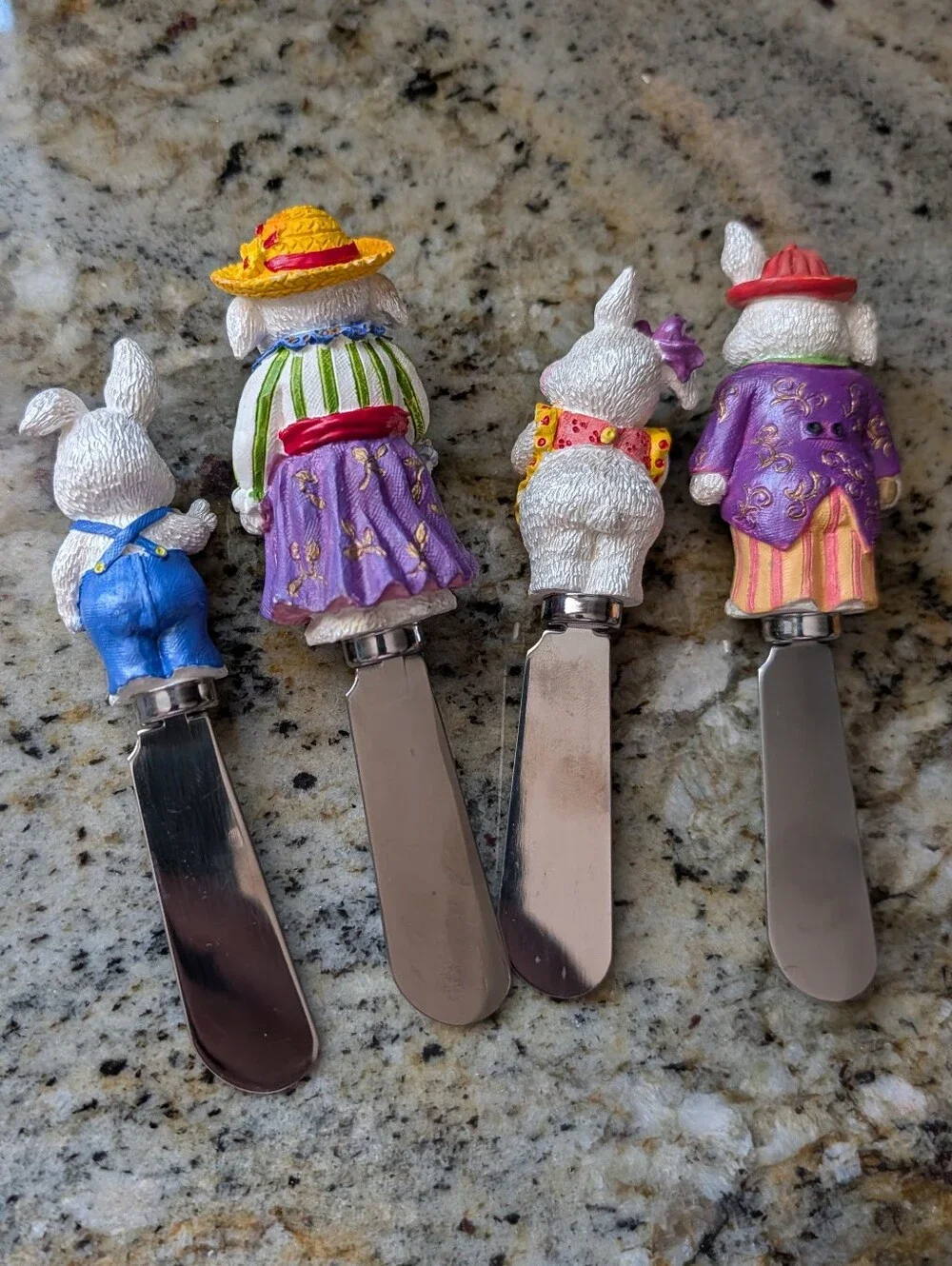 CHRISTOPHER RADKO dapper hare rabbit family spreader knife set